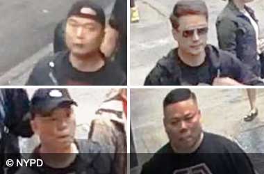 Four Suspects wanted by the NYPD for beating and robbery of a man inside an underground casino
